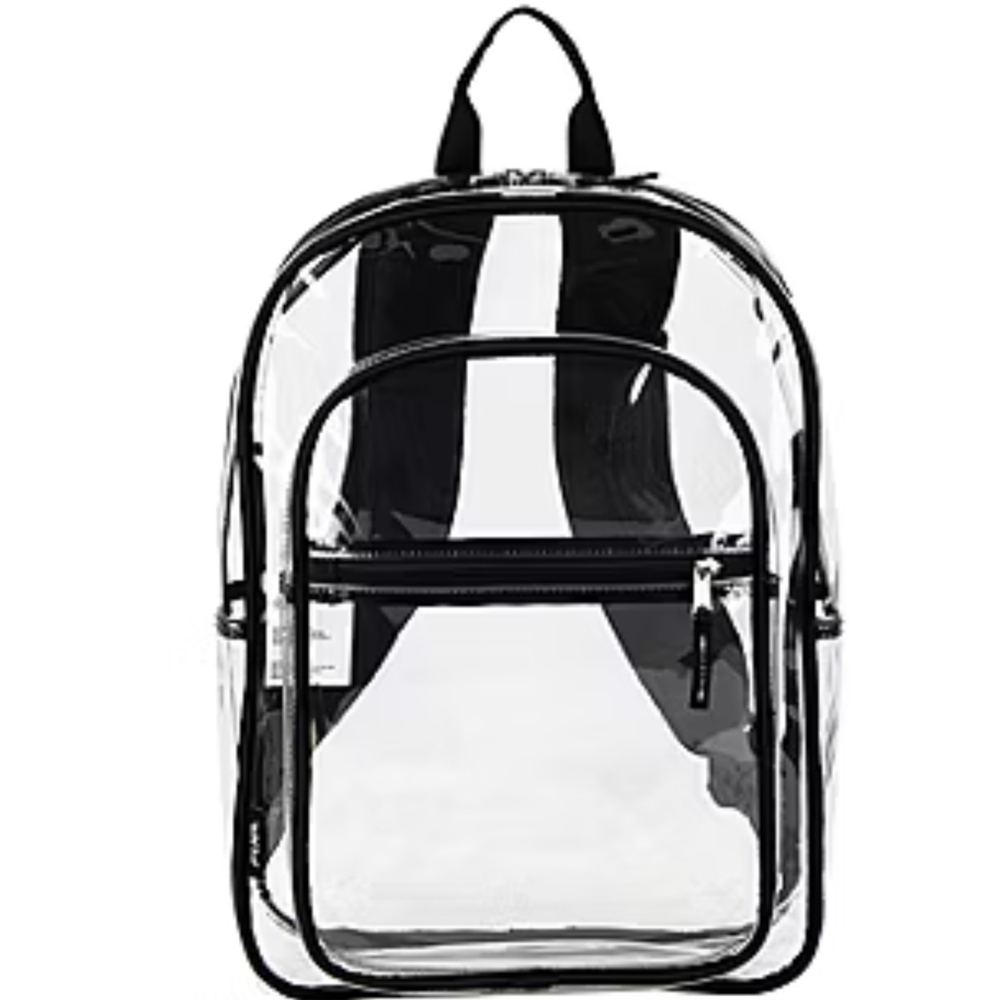Fuel Clear Unisex Backpack with Dual Front Bag Black